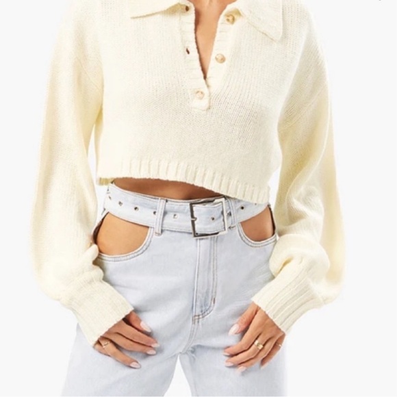 WeWoreWhat Cut out straight leg indigo denim jean - Picture 2 of 13